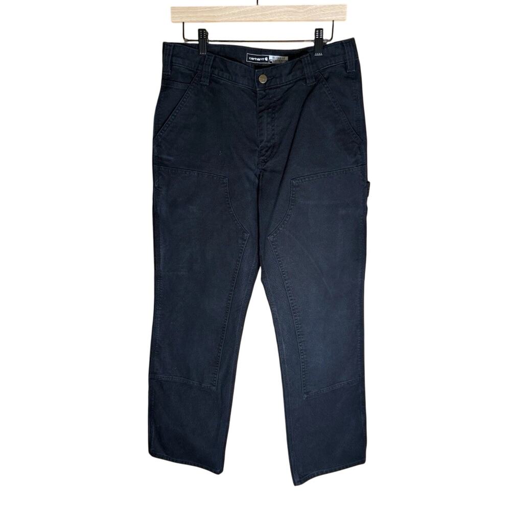 Carhartt 103334 BLK Double Knee Carpenter Work Pants Lightly Distressed 32x30